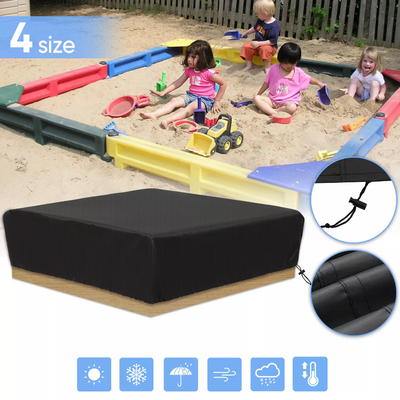 Square Sandpit Bunker Cover Case Bench Seat Outdoor Toy Sand Sandbox Garden Pit