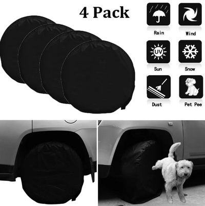 4Pcs Heavy Duty Tire Covers RV Wheel Motorhome Wheel Cover Protection 25