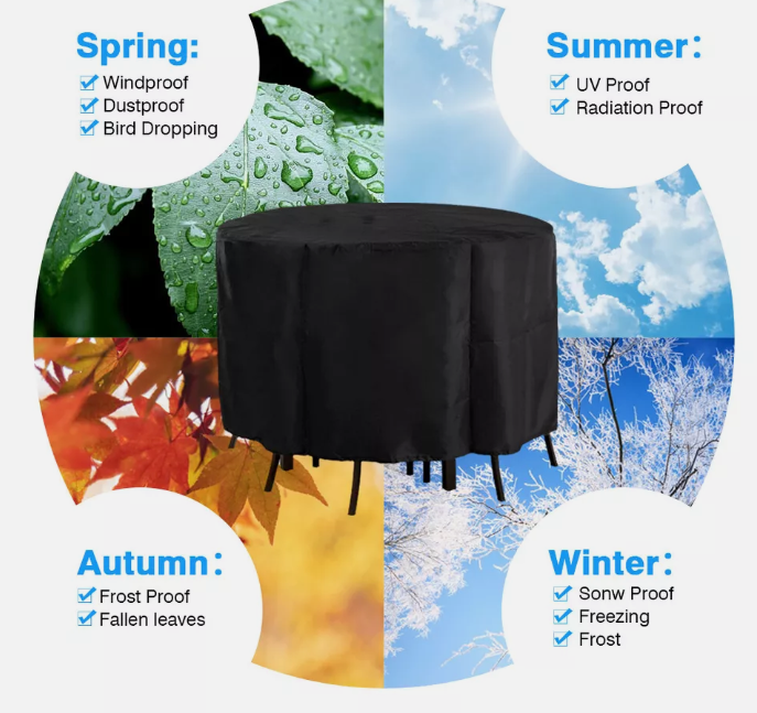 Waterproof Outdoor Garden Furniture Round Cover 110cm x18cm