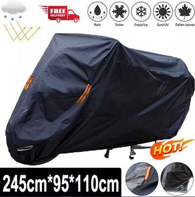 Heavy Duty Motorcycle Motorbike Cover Waterproof Outdoor Rain Dust UV Protector