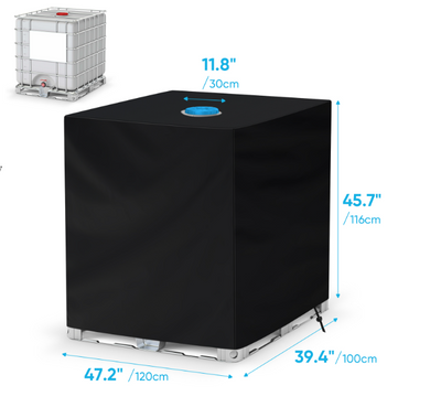 Water Tank IBC Container Hood Cover Sun Rain Protective Waterproof Cover 1000L