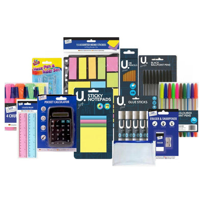 66 Pc Stationary Set Back To School Pen Pencil Highlighter Glue Ruler Notepad