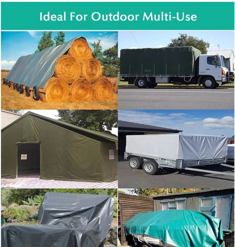 Tarp Tarpaulin Heavy Duty COTTON CANVAS WATERPROOF cover Boat Truck Green Blue
