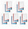 10 Pack 8" CLEAR EXAM PENCIL CASE Zips Pen Office Stationery Kids School