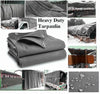 15ft x 18ft Grey Tarp Tarpaulin Cover Canvas 650GSM Log Roof Car Truck Sheet