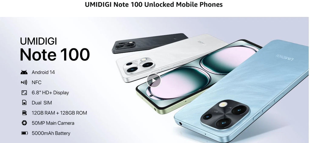 6.8” Unlocked Android Smartphone Mobile Dual SIM 12GB RAM 128GB 50MP NFC 5000mAh