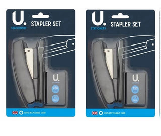 2 Pack STANDARD STAPLER SET 500 STAPLES Office Home Work Strong Stationery Set