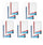 10 Pack 8" CLEAR EXAM PENCIL CASE Zips Pen Office Stationery Kids School
