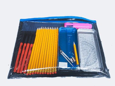 37 Pcs School Stationary Math Set Kids Geometry HB Pencils Ruler Stationery SET