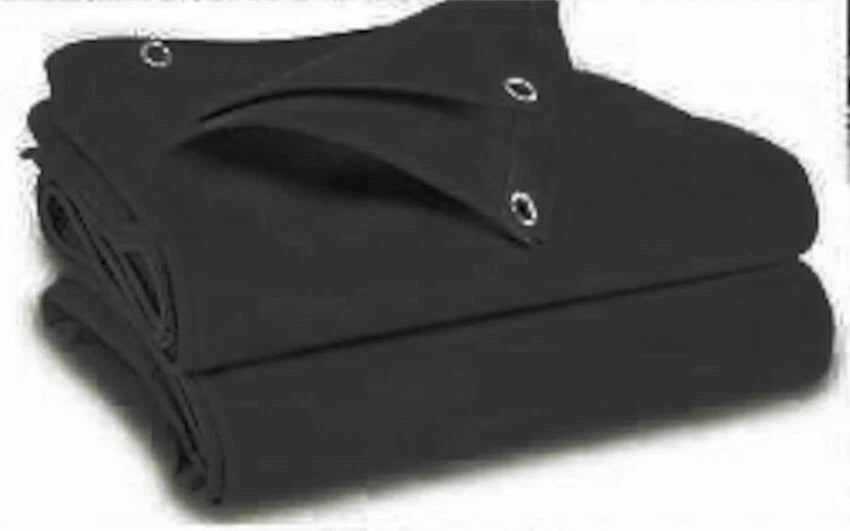 Black Canvas Heavy Duty Cotton Tarpaulin Cover Boat Log Roof Sheet 6Ft x 6Feet