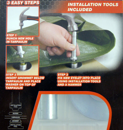 GROMMETS Eyelets Washers Hole Punch Tool REPAIR KIT Tarpaulin Tent Canvas Covers