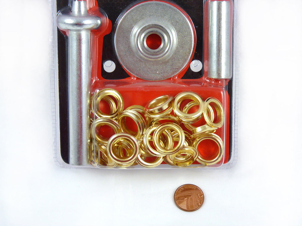 AllTopBargains 25 PC Set Tarp Grommet Punch Repair Installation Kit Tent Canopy Brass Ring Flag