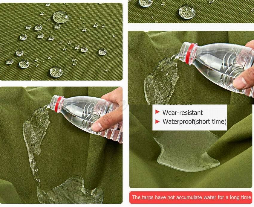 Olive green 650GSM Heavy Duty Canvas Cotton Tarpaulin Outdoor Waterproof Dustproof Basha Boat Truck Cover