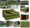 Olive green 650GSM Heavy Duty Canvas Cotton Tarpaulin Outdoor Waterproof Dustproof Basha Boat Truck Cover