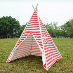 Kids Canvas Tipi Tent Red
