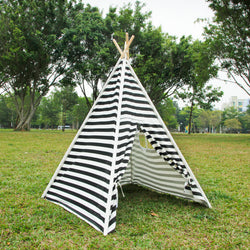 Kids Canvas Tipi Tent Black