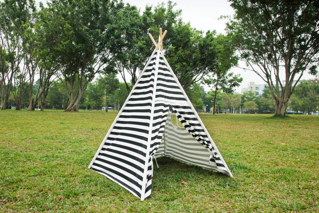 Kids Canvas Tipi Tent Black