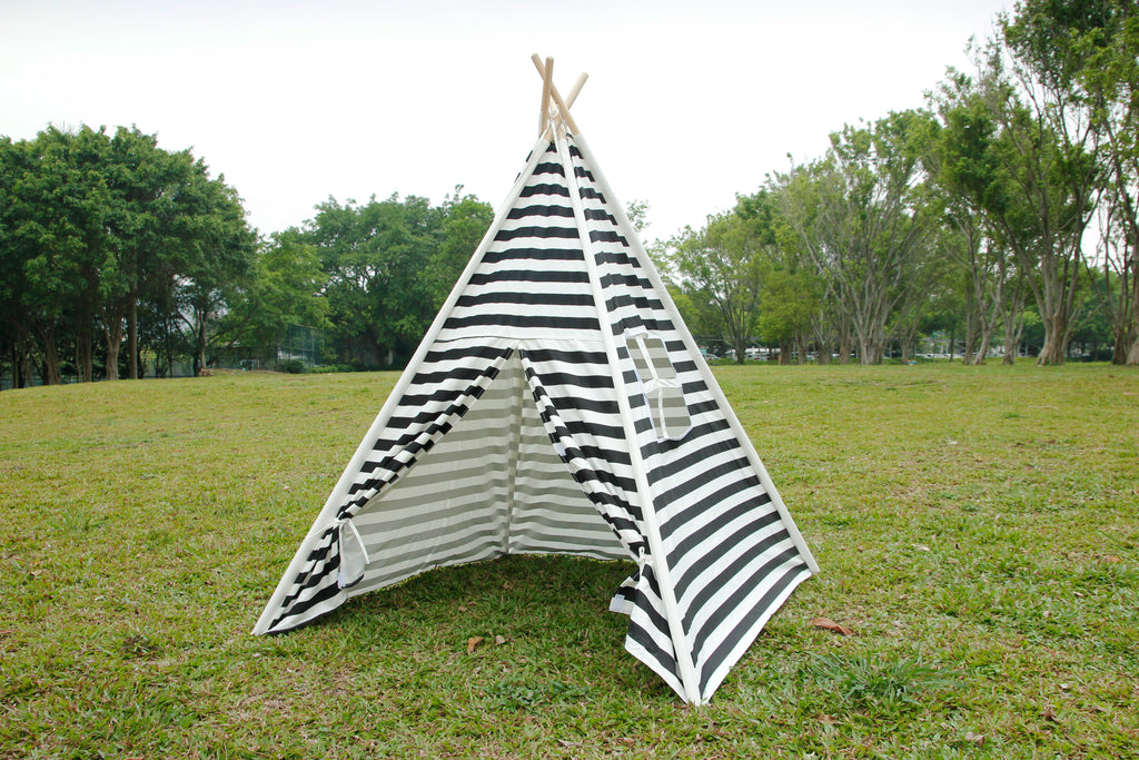 Kids Canvas Tipi Tent Black