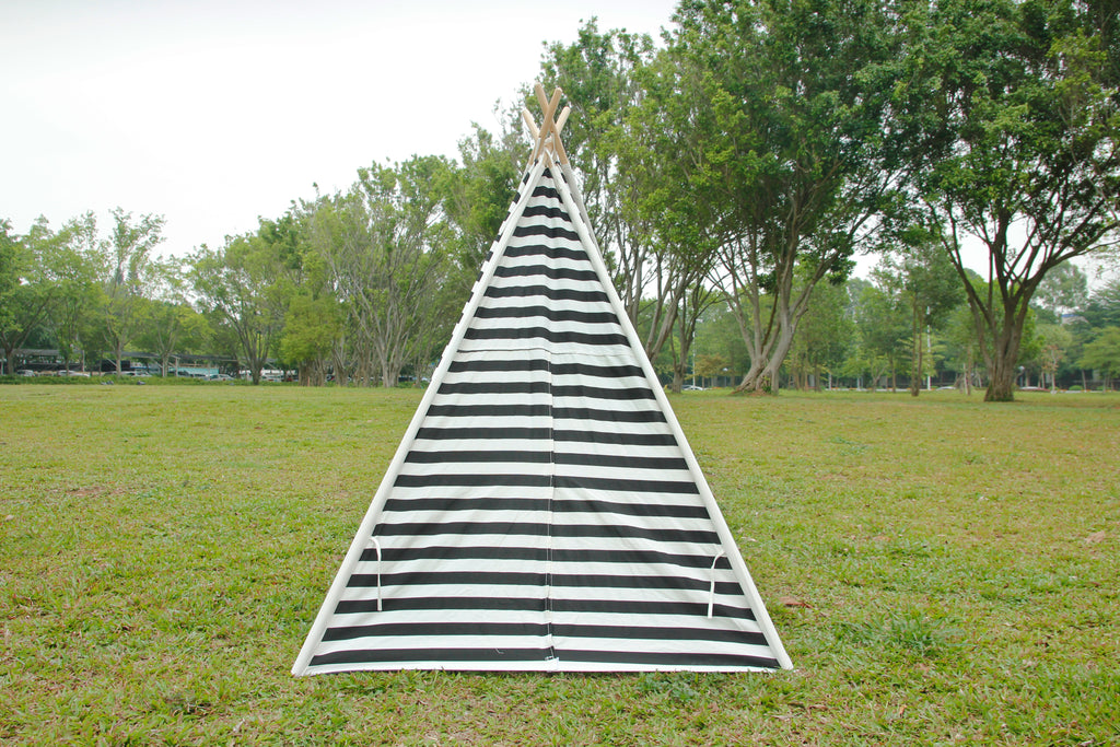 Kids tipi tent black and white canvas tipi tent