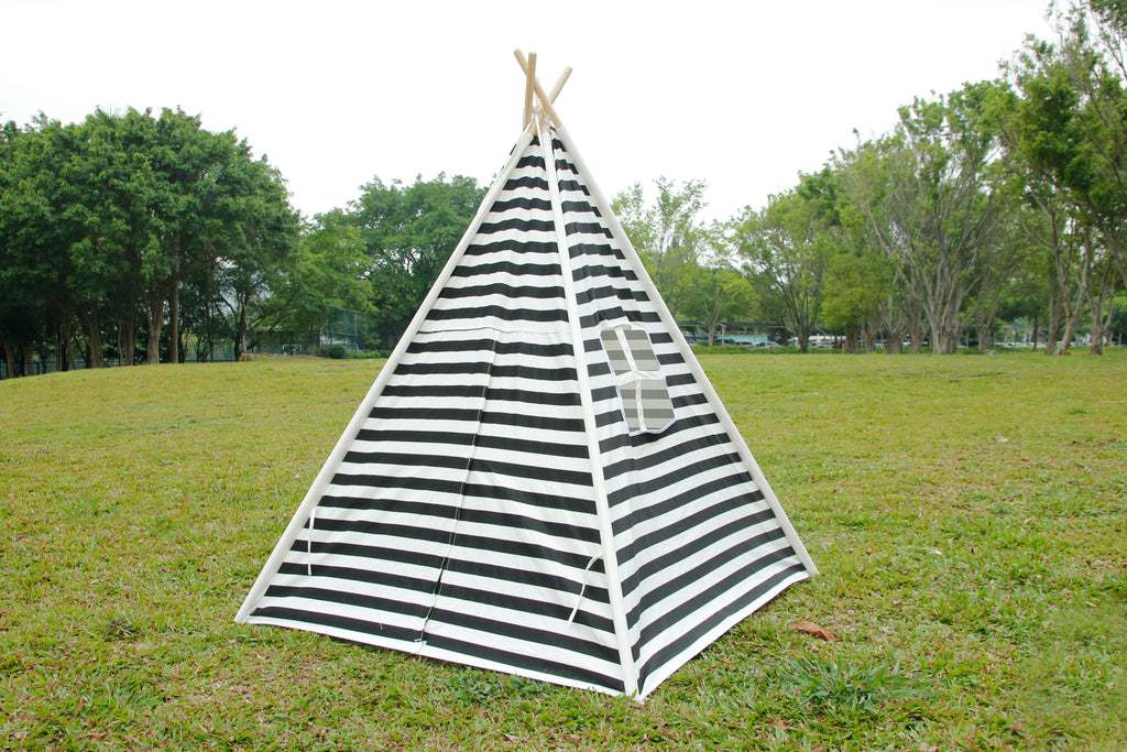 Black and white teepee shop