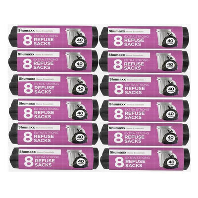 Shumaxx 12 pack Extra Strong Refuse Sacks ( 8 in each )