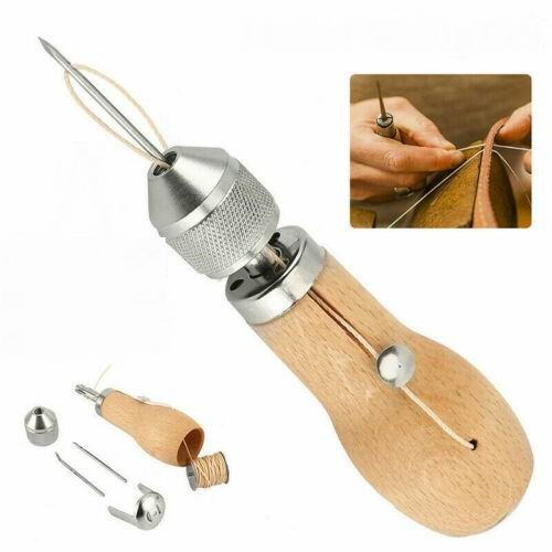 Quick Stitcher Sewing Awl Kit Leather Canvas 4 needles 180yds Thread Fast  Speedy